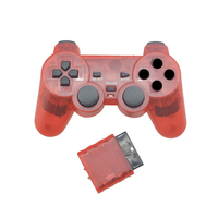Gamepad Nirkabel Warna Transparan, Joystick Getar 2.4G Pengontrol PS2 untuk Konsol PS 2