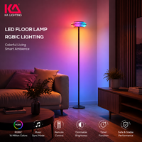 Lámpara de Pie LED RGB Compatible con Alexa, Luz Decorativa, Control por Voz Mediante Aplicación WiFi, Lámpara de Pie para Sala de Estar y Dormitorio