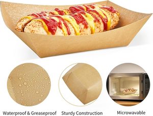 Caja de embalaje para hot dogs y corn dogs, bandeja de papel kraft personalizada, contenedor desechable para llevar comida, con impresión de logotipo - Product Image 5
