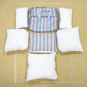 Großhandel Tragbares Wasserdichtes Hundebett Autositz-Kissen für Katzen und Hunde Transport Abnehmbares Gestreiftes Reisebett - Product Image 3