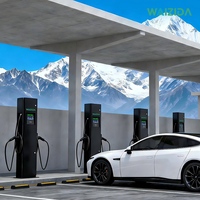 Chargeur de voiture électrique à double borne 48A J1772, montage au sol, durable pour l'extérieur, stations de charge rapide AC EV