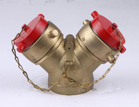 Conexión de Manguera Flexible de Latón para Departamento de Bomberos con Tapa Protectora y Cadena para Sistema de Hidrantes y Incendios Clase A y B