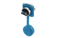 Connecteur de prise d'aviation étanche à quatre trous circulaire USB DH-24 avec grille