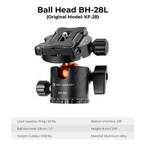 K234a7 + BH + 28L kf09.087v5 K & F khái niệm 4 phần Chuyên Nghiệp Đầu Hợp kim nhôm video Chân máy ảnh chân máy - Product Image 5