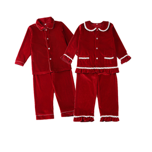 Ensemble 2 pièces en <span class=keywords><strong>velours</strong></span> d'hiver, vêtements de nuit vintage pour enfants, garçons et filles, pyjamas de noël assortis pour la famille, vente en gros - Product Image 4