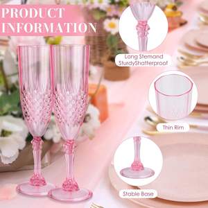 Flûtes à champagne en plastique jetables transparentes sans BPA de 6 oz avec diamant pour fête, mariage, Noël, fabriquées au Vietnam - Product Image 4