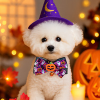 Kalung Hewan Peliharaan Berbentuk Kepala Labu Hantu Laba-laba Halloween untuk Anjing Kucing, Bahan Poliester, Nyaman, Aksesoris Fashion