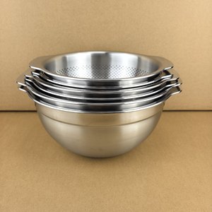 Cesta de drenaje de acero inoxidable 304 de grado alimenticio para fregadero de cocina, cuenco versátil para cocinar, batidor de huevos y cuenco, bandeja para arena - Product Image 4