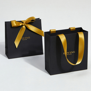 Boyang ผู้ผลิตถุงกระดาษสีดำที่กำหนดเองเครื่องประดับของขวัญถุงบรรจุภัณฑ์ - Product Image 3