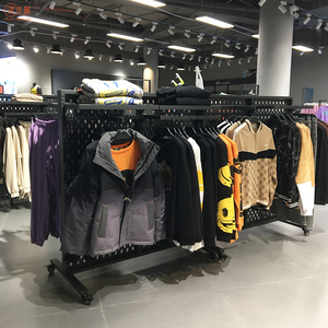 Solutions d'affichage de vêtements personnalisées à la demande d'affichage de <span class=keywords><strong>magasin</strong></span> de vêtements en acier inoxydable Black Spray - Product Image 5