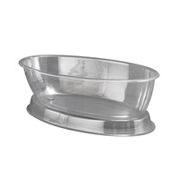 Baignoire ovale autoportante en plastique transparent, style minimaliste moderne, pour couples, hôtels et usage domestique