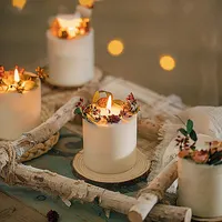도매 dropshipping 럭셔리 촛불 간장 왁스 에센셜 오일 말린 꽃 크리스마스 선물 향기로운 촛불