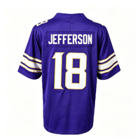 Maillot de haute qualité 18 # Jefferson 22 # Maillot de football brodé Smith, maillot personnalisé