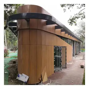 木目装飾サイディング溝付きパネル屋外アルミニウム-プラスチック外壁外壁クラッド