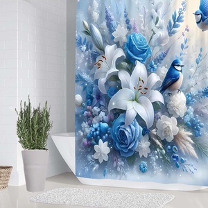 Tùy Chỉnh 3D In Kỹ Thuật Số Phòng Tắm Rèm Tắm Không Thấm Nước Polyester Chất Liệu Cho Nhà Hoặc Khách Sạn Nhà Máy Bán Buôn - Product Image 3