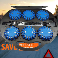 Lot de 6 feux de signalisation LED magnétiques rechargeables pour voiture, feux de détresse routière, feux rouges pour voiture, bateau marin