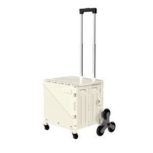 Shopping Luggage Hand Cart Plastic Folding Box <strong>Trolley</strong> Climbing Stairs Hand Cart 8 Wheels Plastic Folding Shopping Cart - Product Image 2