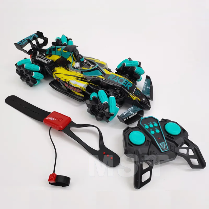 Coche de carreras RC a escala 1:14, Control remoto de 2,4 GHZ, música ligera, reloj giratorio de 360 grados, Control de 9CH Equation Spray RC Drift Car