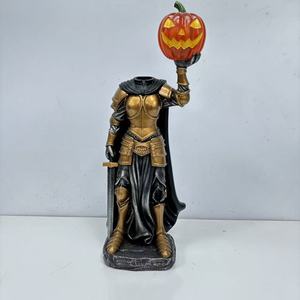 Adornos Decorativos para el Hogar Pintados a Mano, Artesanías de Resina, Nuevo Estilo, Calabaza de Halloween, Soldado Jinete sin Cabeza, ESCULTURA - Product Image 5