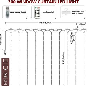 Guirnalda de Luces LED de Cobre con 300 Luces y 8 Modos de Iluminación, con Control Remoto y Alimentación USB, para Decoración de Halloween, Navidad, Dormitorio, Hogar y Jardín - Product Image 3