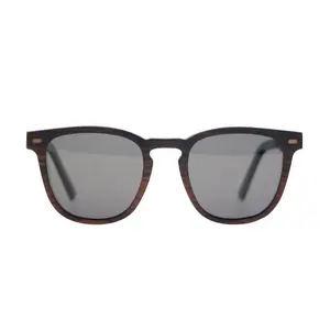 Trending Low MOQ Custom Retro Dark Wood Cat 3 UV400 Sunglasses for Women Men