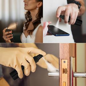 250ml Onça HDPE Plástico Vazio Recarregável Matte Black Mist <span class=keywords><strong>Spray</strong></span> Garrafa com Black Ribbed Fine Mist Pump <span class=keywords><strong>Spray</strong></span> Caps - Product Image 5