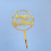 Topper de gâteau en acrylique avec couronne Cute Metal Birthday Party Cake Toppers Christmas Baby Occasions Happy Birthday Cupcake Style