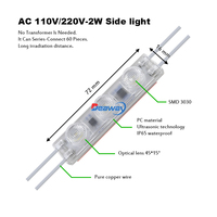 Module LED pour éclairage latéral 110V 220V Blanc 3 LED SMD3030 Haute Luminosité 2W IP65 Étanche pour Caisses Lumineuses Publicitaires
