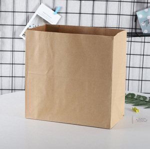 Bolsa de papel de fondo cuadrado, alta y barata, personalizada, <span class=keywords><strong>precio</strong></span> competitivo, promocional, <span class=keywords><strong>grande</strong></span>, blanca, Kraft, SOS, comida, bolsa de papel para <span class=keywords><strong>pan</strong></span> - Product Image 3