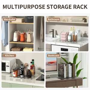 2 juegos de organizadores de armario de acrílico ajustable transparente con 4 divisores de bolso de doble nivel y divisores de almacenamiento de monedero para armarios - Product Image 5