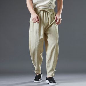 Pantalones tejidos de cintura media informales para hombre con cierre elástico - Product Image 1