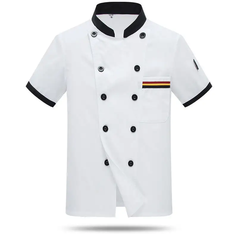 Cook Uniform Hotel Restaurant Vrouwen Chef-Koksjack Klassiek Design Chef-Koks Met Korte Mouwen Kleding Unisex