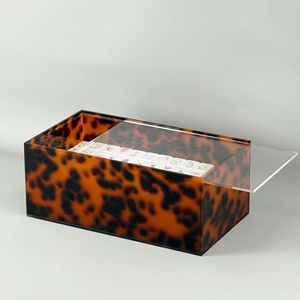 Caja de Mahjong Acrílica con Diseño Festoneado, Estuche Personalizado para Fichas de Mahjong Americano, Caja de Almacenamiento Resistente, Organizador de Mahjong Portátil - Product Image 4