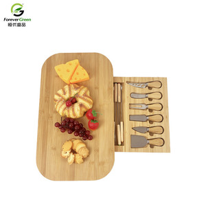 Tabla de queso de bambú Hengyoushengpin con juego de cuchillos y cajón para uso en la cocina - Product Image 4