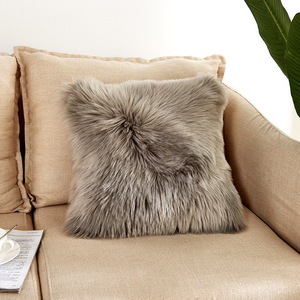 Faux Fur Throw Pillow Cover <b>Square</b> Solid Color Removable Washable Sofa Cushion Decorative <b>Pillowcase</b> - Product Image 2
