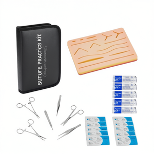 Kit complet de pratique de suture de 40 pièces avec coussinets prédécoupés pour la formation des étudiants en médecine et en médecine vétérinaire - Product Image 1