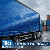 Bâche en PVC bleu 18 oz 1000D 610 g/m² Rouleau de tissu vinyle enduit imperméable très résistant de 18 onces pour rideaux latéraux de camion