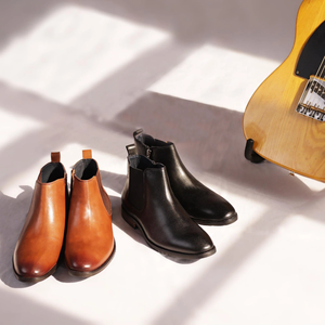 Bottes en cuir véritable modernes pour hommes, mode décontractée au quotidien, confortables, durables, pour l'extérieur, usage quotidien - Product Image 2