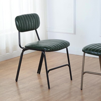 Chaise de salle à manger de style rétro chaise en cuir souple avec dossier pour restaurant café bar chaise à cadre en métal de style industriel