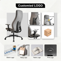Chaise de bureau de direction en cuir ergonomique à hauteur réglable, design moderne, accoudoirs réglables, fonction pivotante pour les conférences