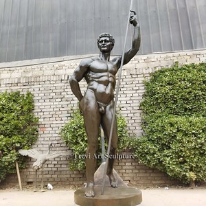 Statua Maschile in Bronzo a Grandezza Naturale, Scultura Classica <span class=keywords><strong>Greca</strong></span>, Opera d'<span class=keywords><strong>Arte</strong></span> da Collezione per Giardino, Patio, Esterni e Arredamento Casa - Product Image 6