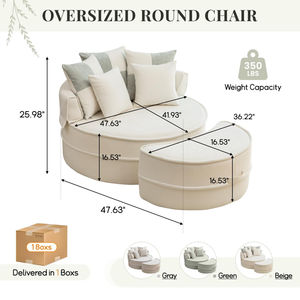 Produits très demandés sur Alibaba : Canapé sous vide avec chaise longue ronde, mobilier de salon, usine de Nankang - Product Image 6