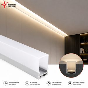 Luminaire LED linéaire architectural pour haut plafond, avec profilé en aluminium, CRI90, 2700K, IP20, dimmable, garantie 3 ans, pour bureaux et plafonds en plâtre - Product Image 2