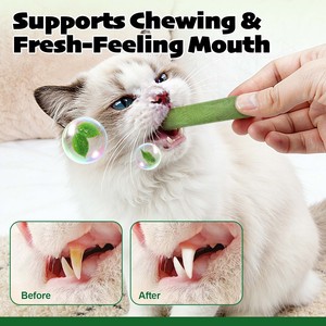 Oimmal 60g Palitos de Hierba Gatera Liofilizada, Juguetes Masticables Comestibles para Gatos, Golosinas para Gatos, Snacks para la Limpieza de Dientes y Eliminación de Bolas de Pelo - Product Image 5