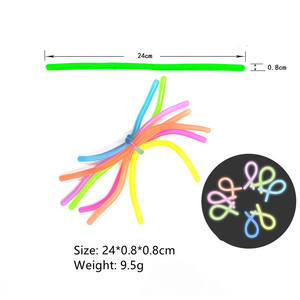 Jouets sensoriels lumineux en TPR souple et coloré, en forme de nouilles extensibles, pour adultes et enfants - Product Image 4