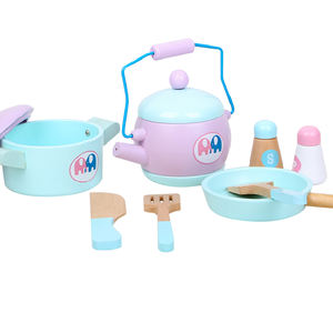 Set di cottura di maiale rosa di sicurezza di simulazione in legno creativo <span class=keywords><strong>Montessori</strong></span> Set educativi grandi giocattoli da <span class=keywords><strong>cucina</strong></span> e cibo mattoncini - Product Image 5