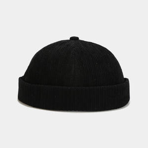 Gorro de Punto Corto Informal de Otoño Invierno para Hombre, Elástico, Unisex, Color Sólido, Personalizado, Estilo Hip Hop, de Pana, Tipo Melón - Product Image 5