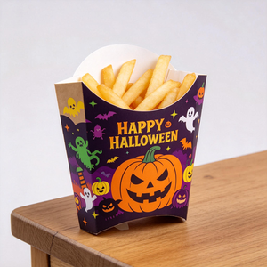 Envases <span class=keywords><strong>de</strong></span> Papel Kraft para Comida Rápida, Impresos Personalizados, Desechables, a Bajo Precio, para Papas Fritas, con Cuchara, para Niños, Material Escolar - Product Image 1