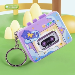 Wholesale Kawaii Cartoon Cassette Player Keychain <b>Sweet</b> Color Tape Recorder Key‑ring <b>Bag</b> Decor For Children - Product Image 5