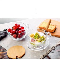 Vente en gros de tasses à café en verre de 350 ml (12 oz) pour boire du thé, de l'eau, du jus, du lait, avec poignée, tasse à café en verre transparente avec poignée pour le petit-déjeuner